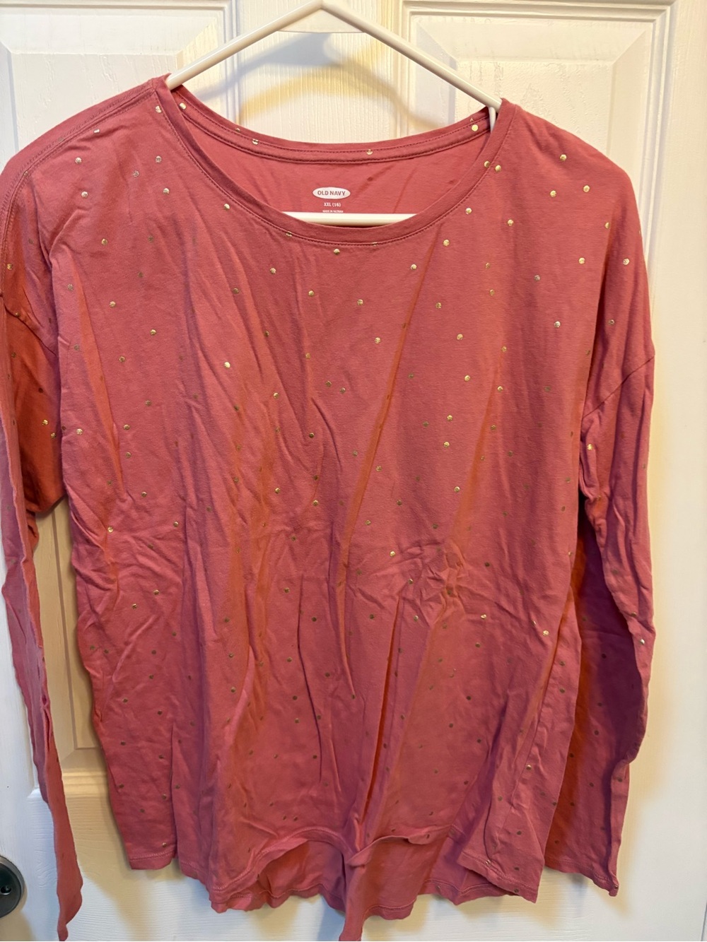 Old Navy Dusty Rose Long-Sleeve Tee with Metallic Studs